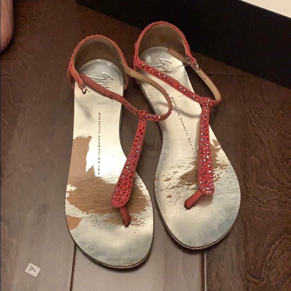 Giuseppe Zanotti flat crystal sandals